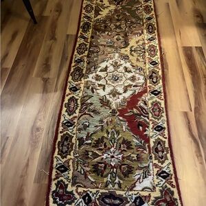 Elegant Multicolor Wool Runner Rug